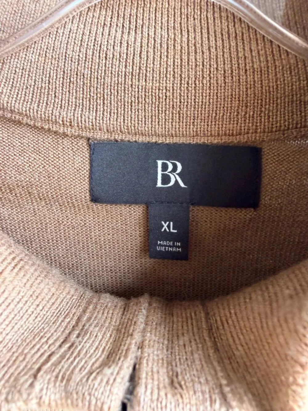 Banana Republic Long Sleeve 1/4 Zip Mock Neck 100% Merino Wool Sweater Size XL